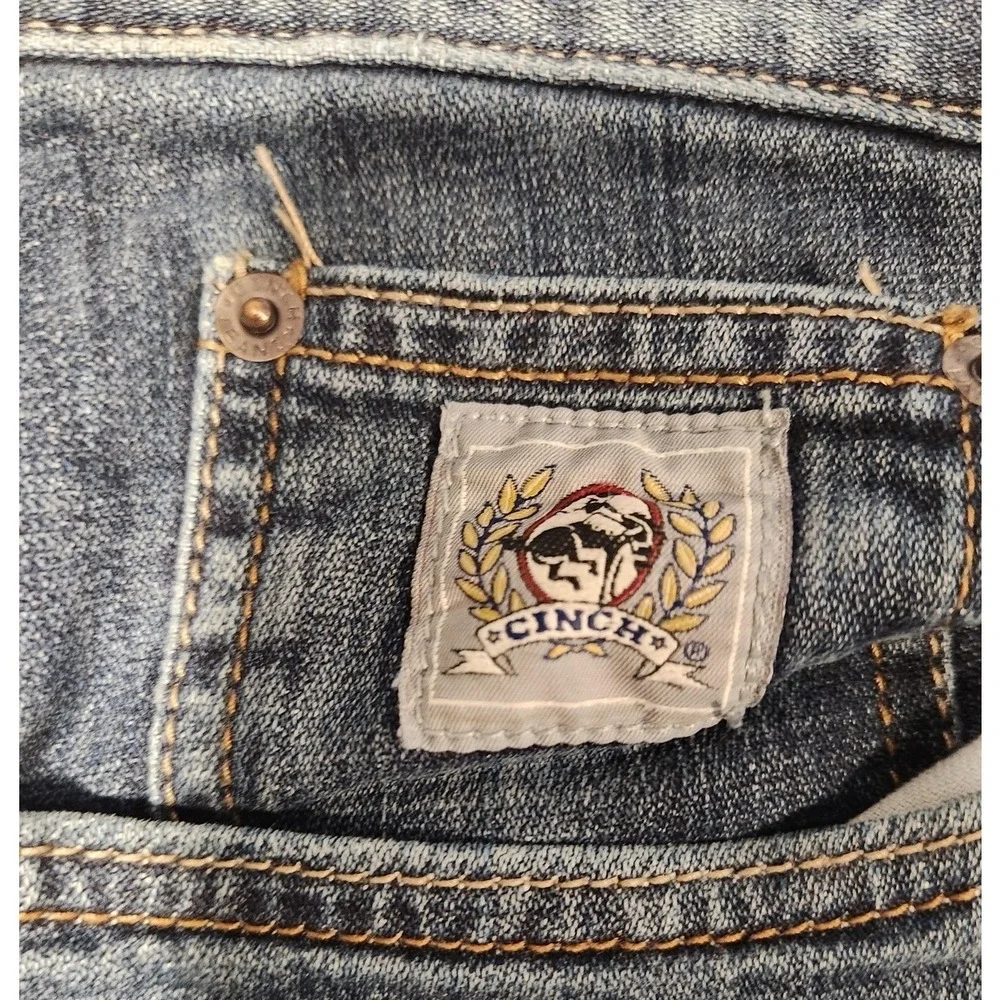 Cinch Silver Label Mens Jeans 40x32 Blue Straight Leg Western Equestrian‎ Denim
